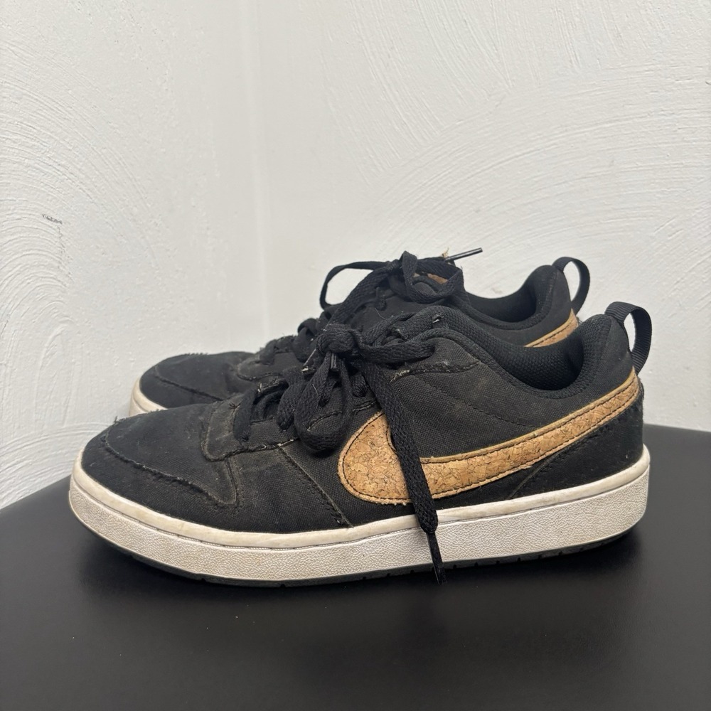 Nike Boys Court Borough Low 2 DC7949-001 Black Casual‎ Shoes Sneakers Size 6Y
